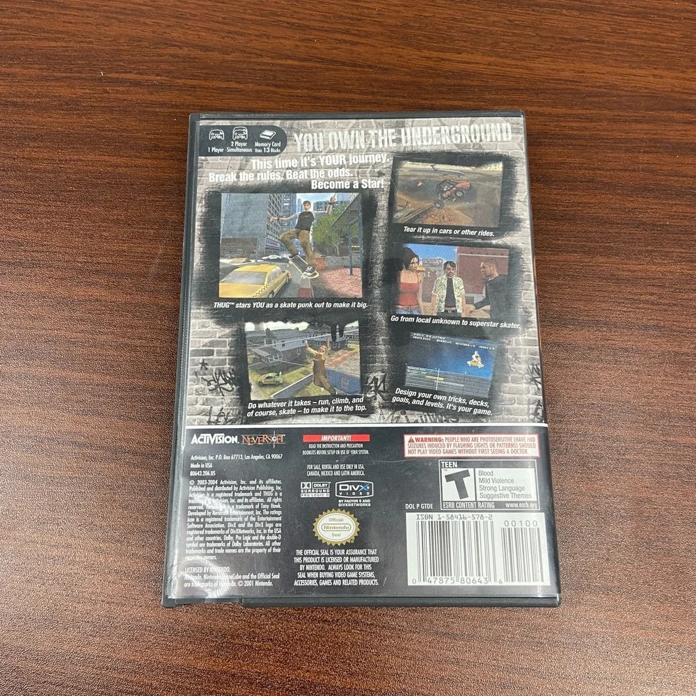 Tony Hawk's Underground 2003 Nintendo GameCube Skateboarding Video Game - CIB